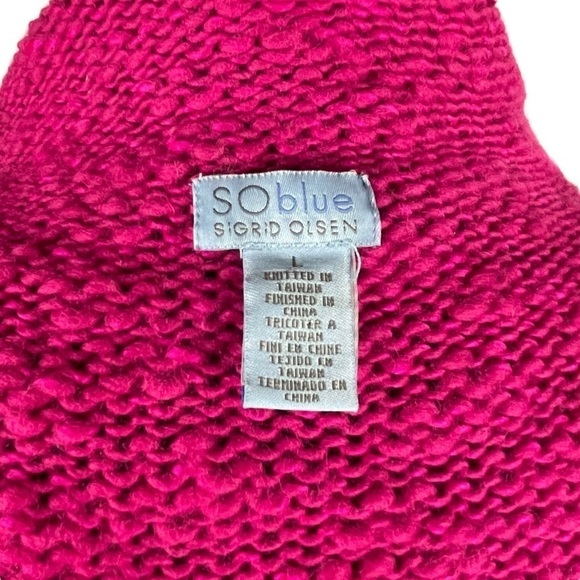 SIGRID OLSEN SO BLUE CHUNKY KNIT WOOL BLEND OPEN FRONT CARDIGAN SWEATER - Picture 12 of 13